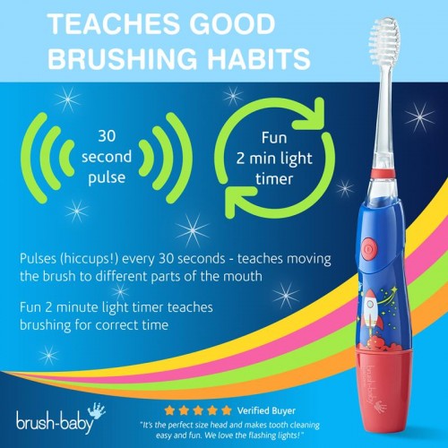 Brush-baby KidzSonic Electric Kids Toothbrush 3 - 6 years - Rocket